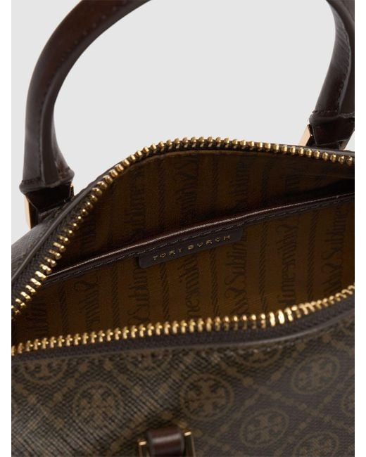 Tory Burch Brown Damen Mini Barrel-Bag Mit T-Monogramm