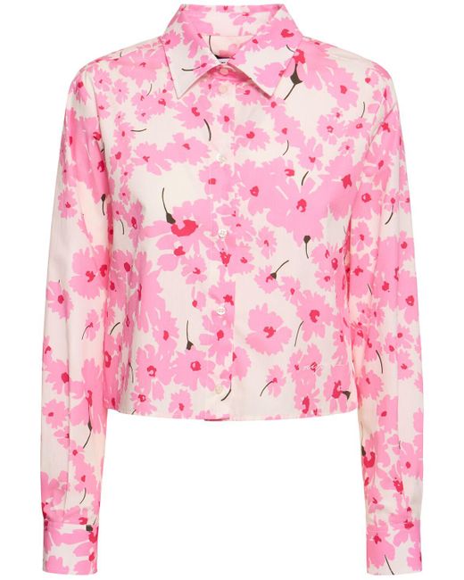 Camisa de algodón estampada MSGM de color Pink