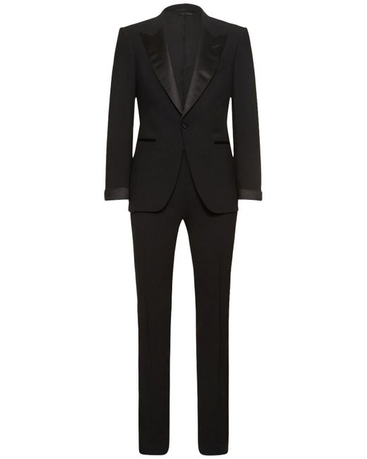 Tom Ford Shelton Plain Weave Evening Suit in Black for Men | Lyst UK