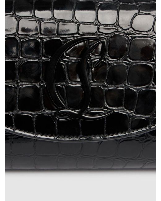 Christian Louboutin Black Loubi54 Embossed Leather Wallet W/Chain
