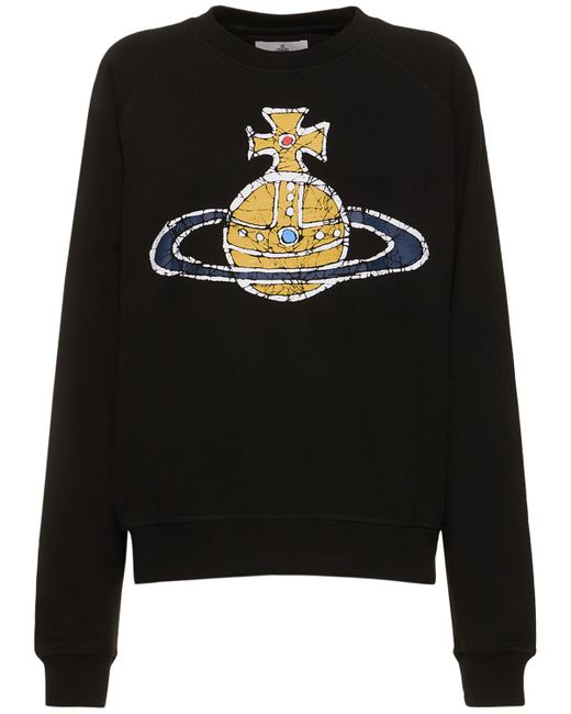 Vivienne Westwood Black Bedrucktes Sweatshirt Aus Baumwolle "time Machine"