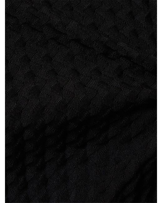 Haut côtelé à manches courtes Issey Miyake en coloris Black