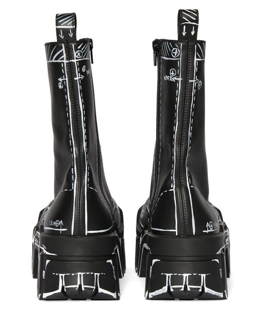 Balenciaga Black Bulldozer Lace-up Boots for men