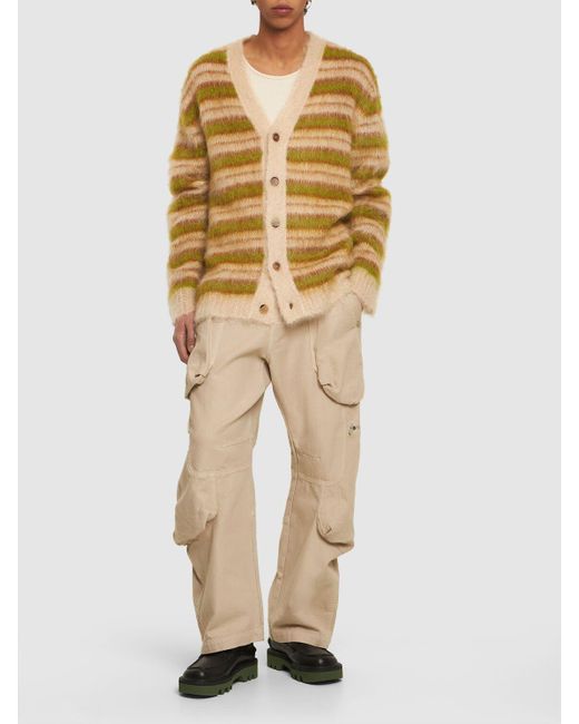 Cardigan in maglia di misto mohair di Marni in Yellow da Uomo