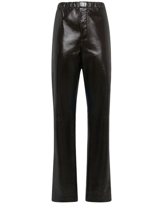Pantalon en cuir nappa léger Bottega Veneta en coloris Black