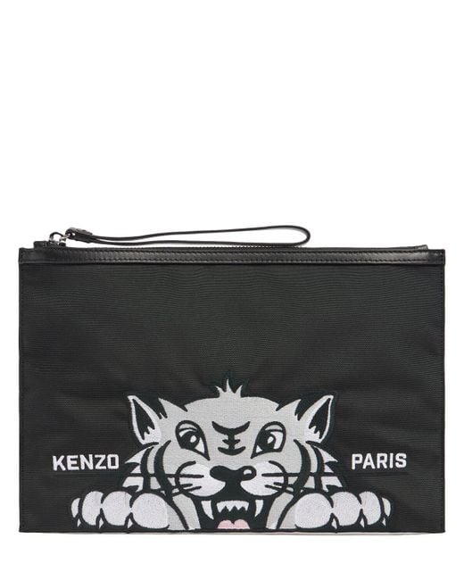 KENZO Herren Clutch „Happy Tiger“ in Black für Herren