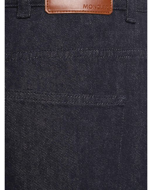 Jeans cropped in denim di Moncler in Blue