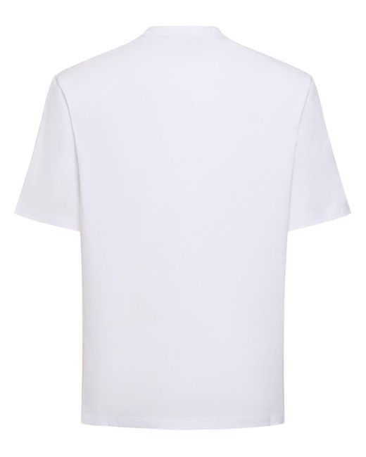 Ferragamo T-shirt Aus Baumwolle Mit Logodruck in White für Herren