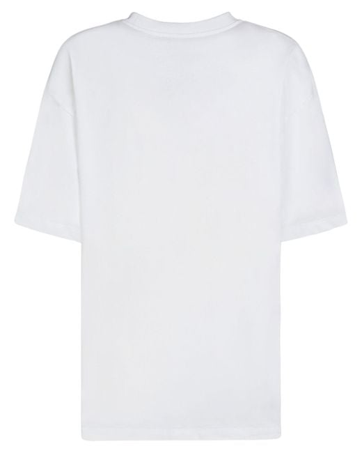 Ganni White Future Heavy Sun Print Cotton T-Shirt