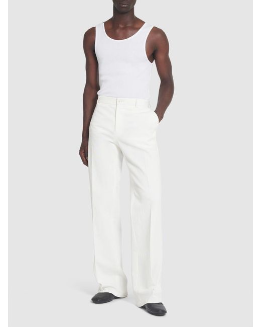 Débardeur en coton avec étiquette logo Dolce & Gabbana pour homme en coloris White