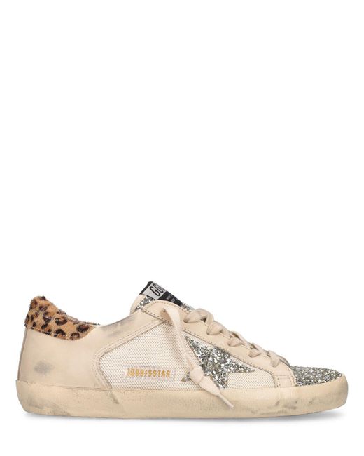 Golden Goose Deluxe Brand Natural 20mm Super-star Mesh & Leather Sneakers