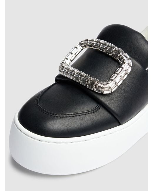Roger Vivier Black 50mm Puffy Choc Leather Sneakers
