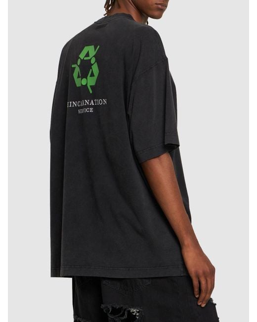 Camiseta de algodón Vetements de hombre de color Black
