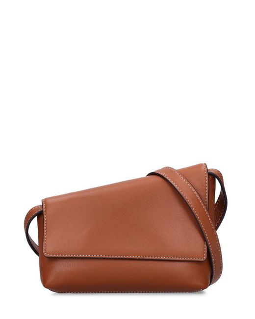 Staud Brown Acute Leather Shoulder Bag