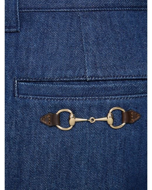 Gucci Blue Cotton Denim Shorts