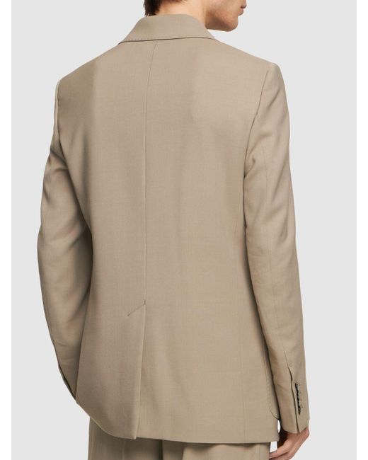 AMI Natural Double Breast Wool Twill Blazer for men