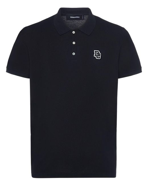 Polo tennis fit en coton à logo d2 DSquared² pour homme en coloris Black