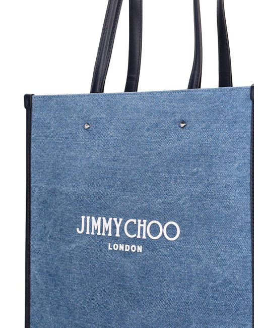 Jimmy Choo Blue Tote Aus Denim Mit Logo