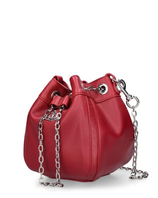 Vivienne Westwood Red Small Chrissy Faux Leather Bucket Bag