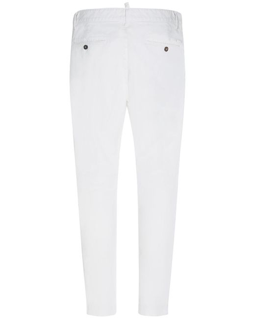 Pantaloni sexy chino in cotone stretch di DSquared² in White da Uomo