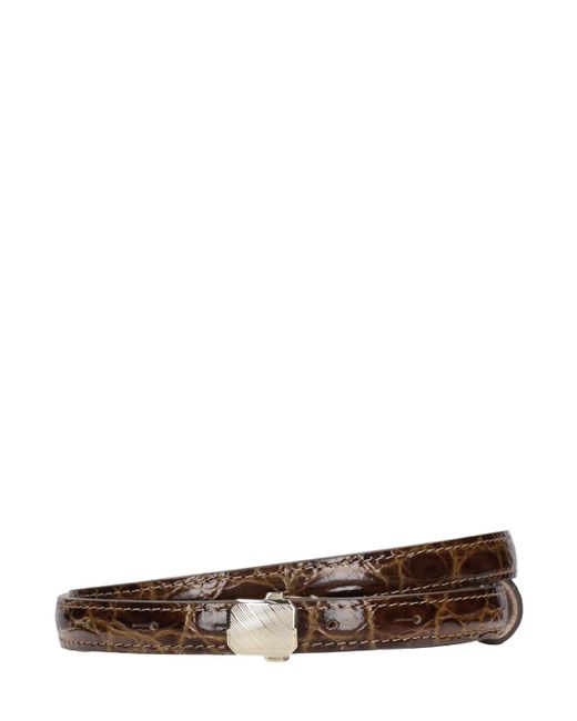 Lemaire White 15mm Military Embossed Leather Belt