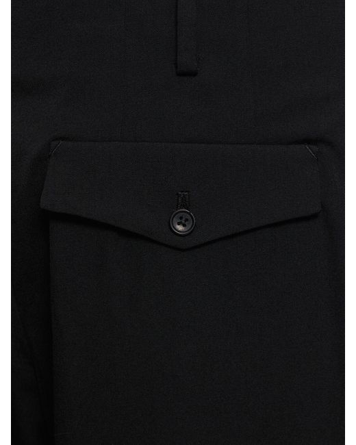Yohji Yamamoto Black Z-2 Tucked Gabardine Wool Pants for men