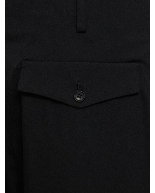 Yohji Yamamoto Black Z-2 Tucked Gabardine Wool Pants for men