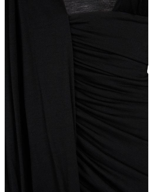 Saint Laurent ドレープドレス(ウールジャージー) Black