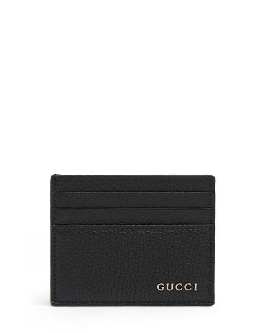 Gucci Black Script Leather Card Case for men