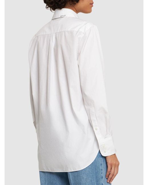 Camicia regular fit in popeline di cotone di Marni in White