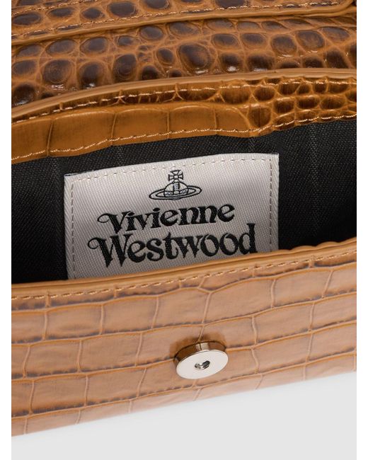 Vivienne Westwood Brown Small Hazel Embossed Leather Bag