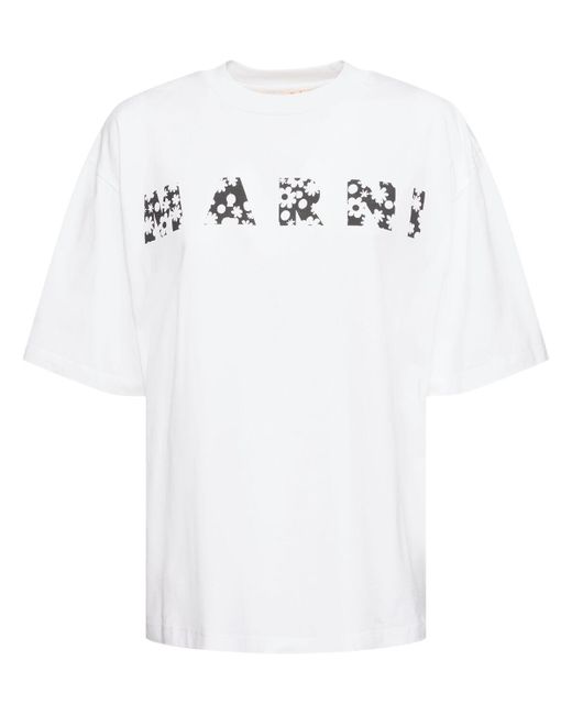 Marni コットンジャージーtシャツ White