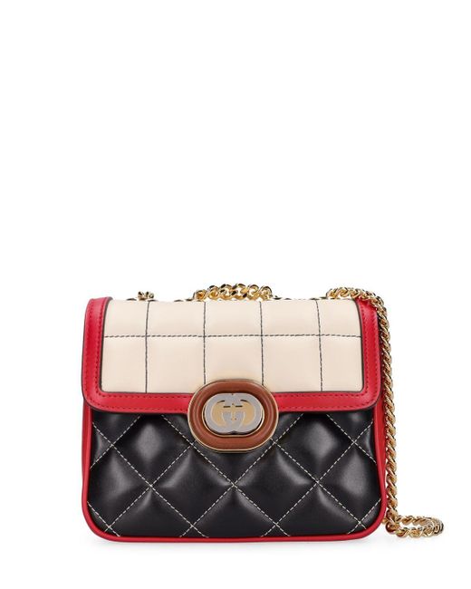 Gucci Deco Quilted Leather Shoulder Bag in Red | Lyst