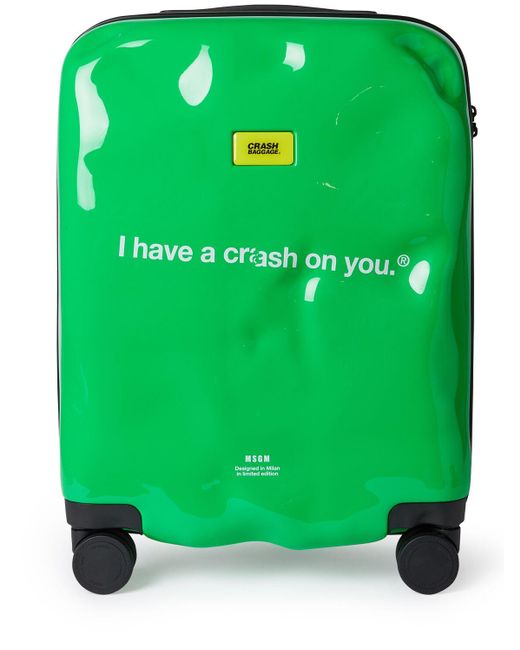 MSGM Green X Crash baggage Icon Cabin luggage for men
