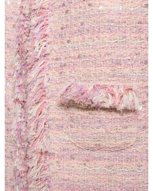 Giacca monopetto in lurex bouclé di Giambattista Valli in Pink