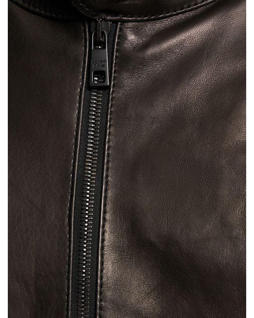 メンズ Giorgio Brato ナチュラルレザーバイカージャケット Black