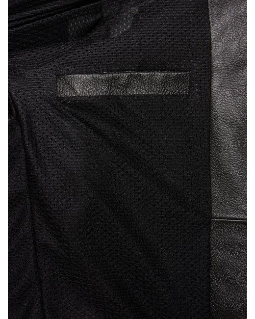 メンズ Moschino レザーバイカージャケット Black