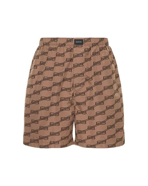Balenciaga Brown Cotton Shorts for men