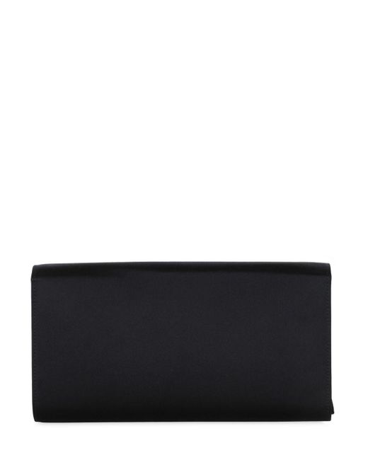 Roger Vivier Black Silk Satin Envelope Clutch