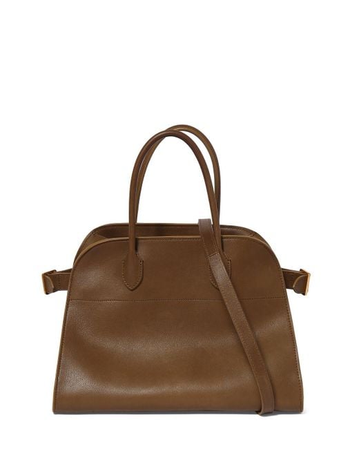 The Row Brown Soft Margaux 12 Leather Shoulder Bag