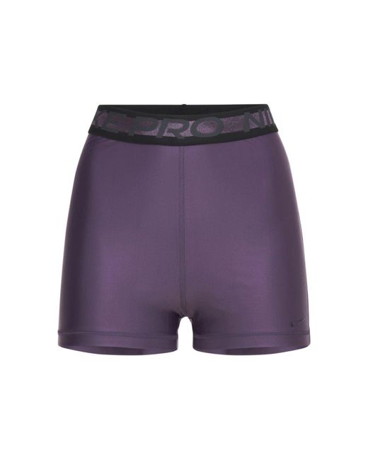 Nike Pro High Waist 3 Shorts in Purple | Lyst UK