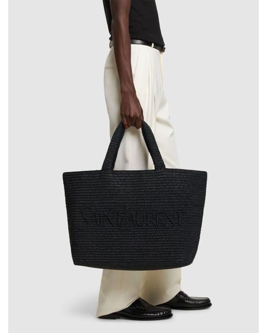 Saint Laurent Black Sl Raffia Tote Bag for men