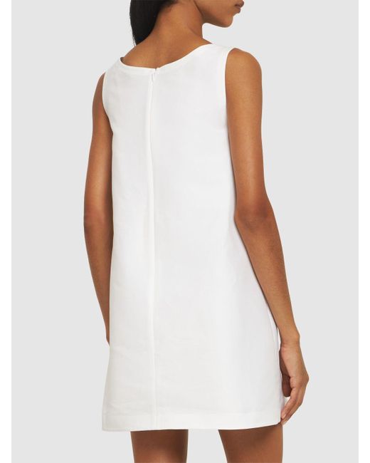 Marni White Cotton Cady Logo Mini Dress