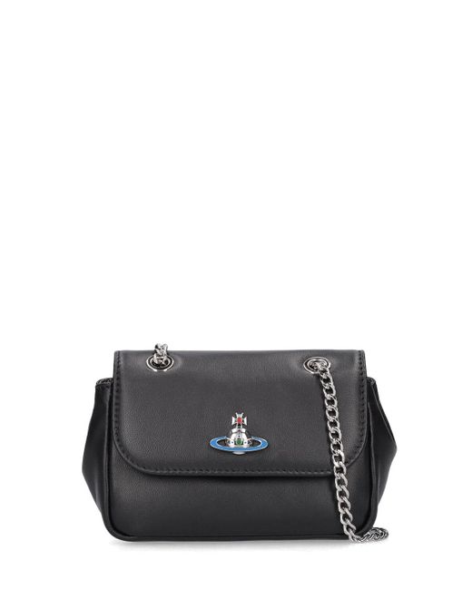 Vivienne Westwood Small Nappa Leather Shoulder Bag in Black | Lyst UK