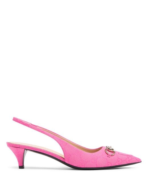 Zapatos destalonados de lona 45mm Gucci de color Pink