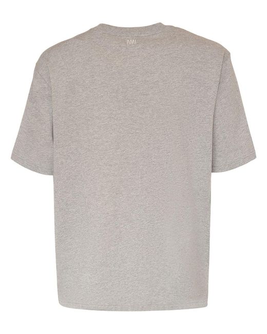 T-shirt en coton épais à logo AMI pour homme en coloris White