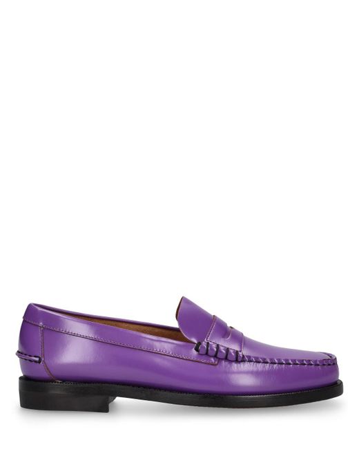 Sebago Purple Dan Outsides Smooth Leather Loafers for men
