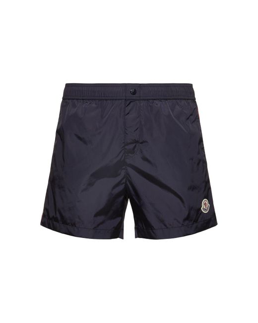 Moncler Blue Logo Nylon Swim Shorts for men