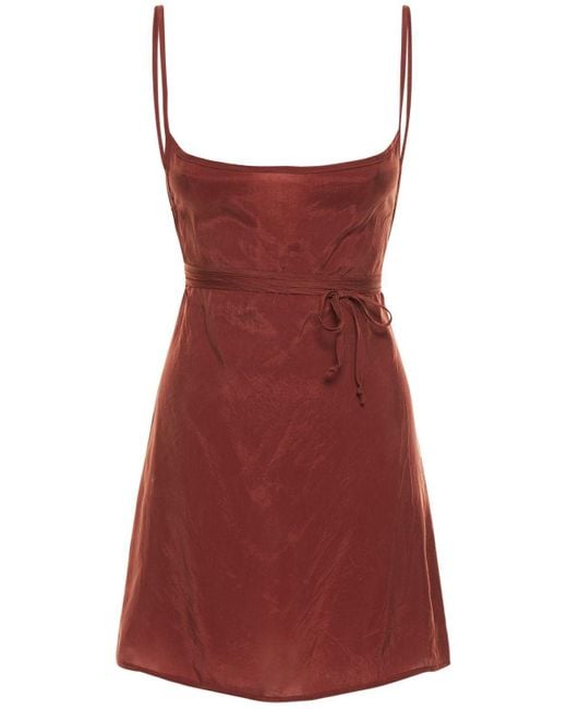Anemos Red The Km Japanese Cupro Mini Dress