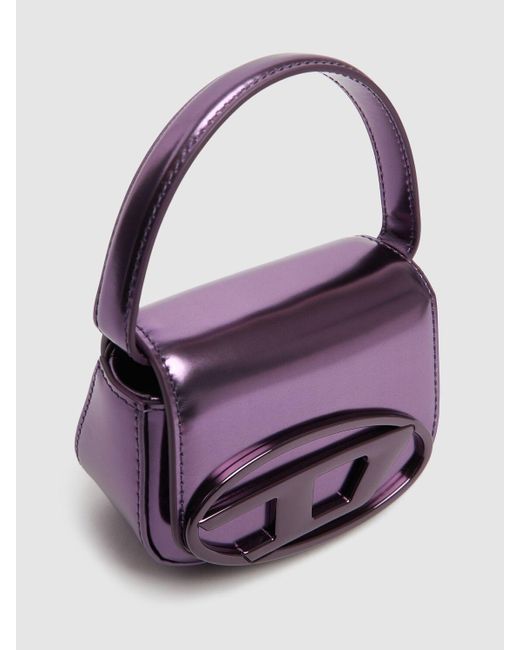 DIESEL Purple Xs 1Dr Metallic Leather Top Handle Bag Unique